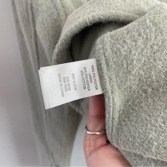 Joie | Women’s Fuzzy Sage Green Boxy Cropped Shacket Jacket Button Down Collared - Picture 2 of 12